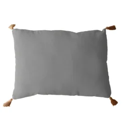 Coussin avec pompons en jute