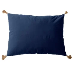 Coussin avec pompons en jute