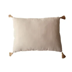 Coussin avec pompons en jute