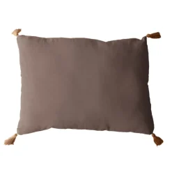 Coussin avec pompons en jute