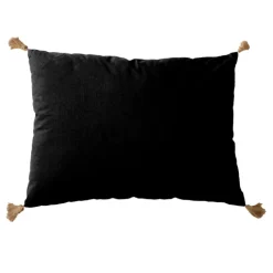 Coussin avec pompons en jute