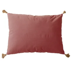 Coussin avec pompons en jute