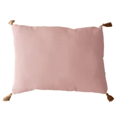 Coussin avec pompons en jute
