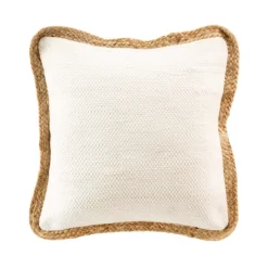 Coussin bifaces avec contour en jute