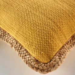 Coussin bifaces avec contour en jute