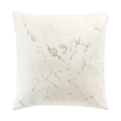 Coussin blanc effet marbré