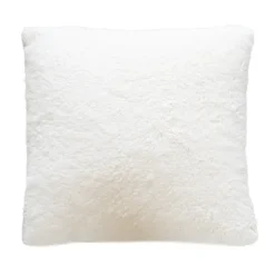 Coussin à carreaux effet mohair avec dos sherpa