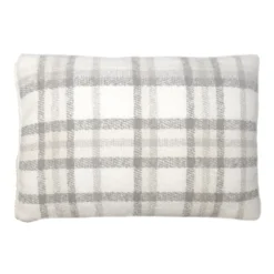 Coussin à carreaux effet mohair avec dos sherpa