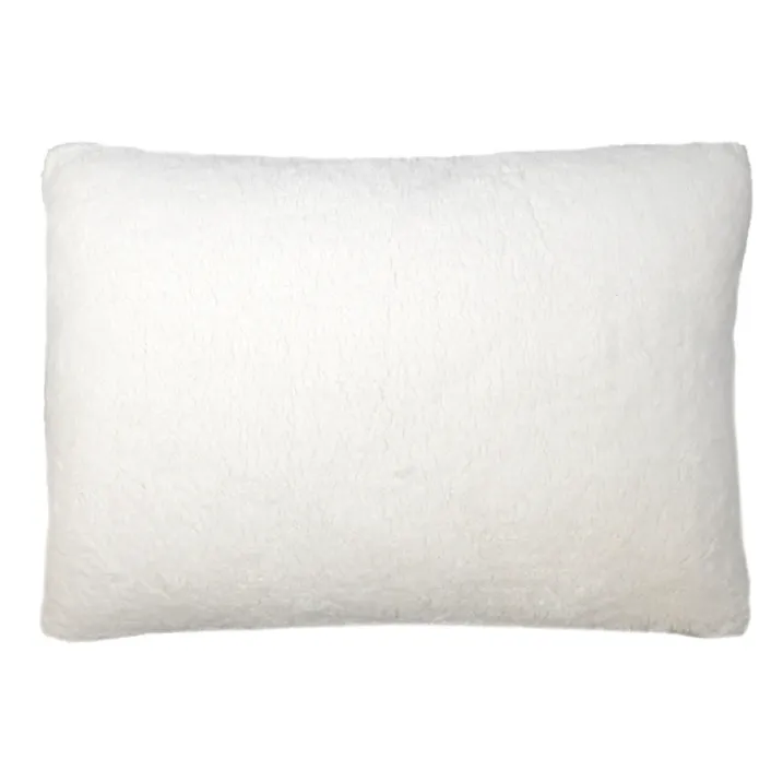 Coussin à carreaux effet mohair avec dos sherpa