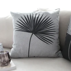 Coussin carré feuille de palmier