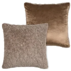 Coussin carré imitation fourrure avec recto velours