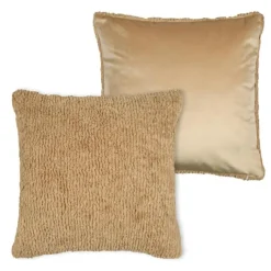 Coussin carré imitation fourrure avec recto velours
