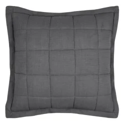 Coussin carré uni en gaze de coton surpiquée
