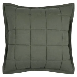 Coussin carré uni en gaze de coton surpiquée