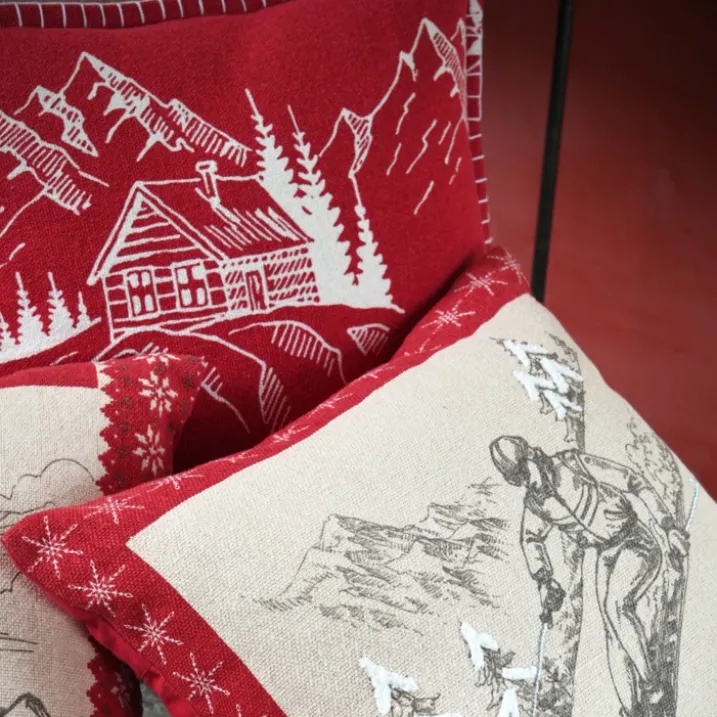 Coussin chalet montagne en coton