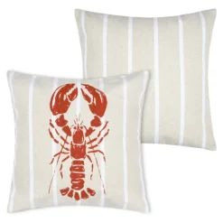 Coussin coton motif homard