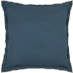 Coussin coton volant plat feston noir