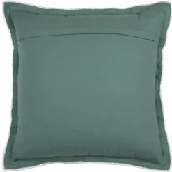 Coussin coton volant plat feston noir