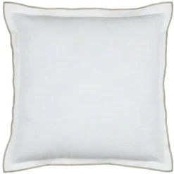 Coussin coton volant plat feston noir