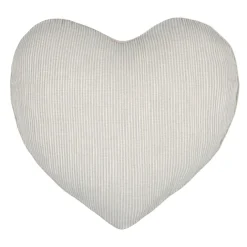Coussin cœur rayures poly-coton
