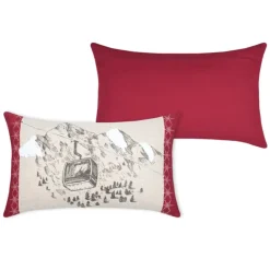 Coussin déco montagne télécabine