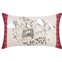 Coussin déco montagne télécabine