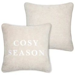 Coussin décoratif avec message brodé