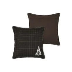 Coussin décoratif carré à carreaux et motif sapin