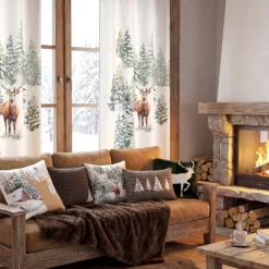 Coussin décoratif carré à carreaux et motif sapin