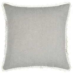 Coussin décoratif 100% coton finition dentelle