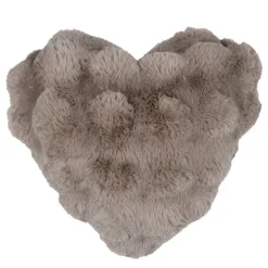 Coussin décoratif cœur imitation fourrure