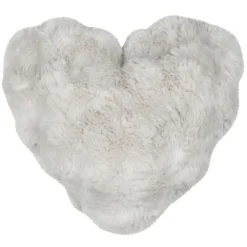 Coussin décoratif cœur imitation fourrure