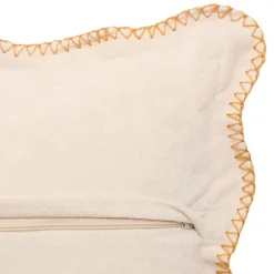 Coussin décoratif déhoussable à bord ondulé
