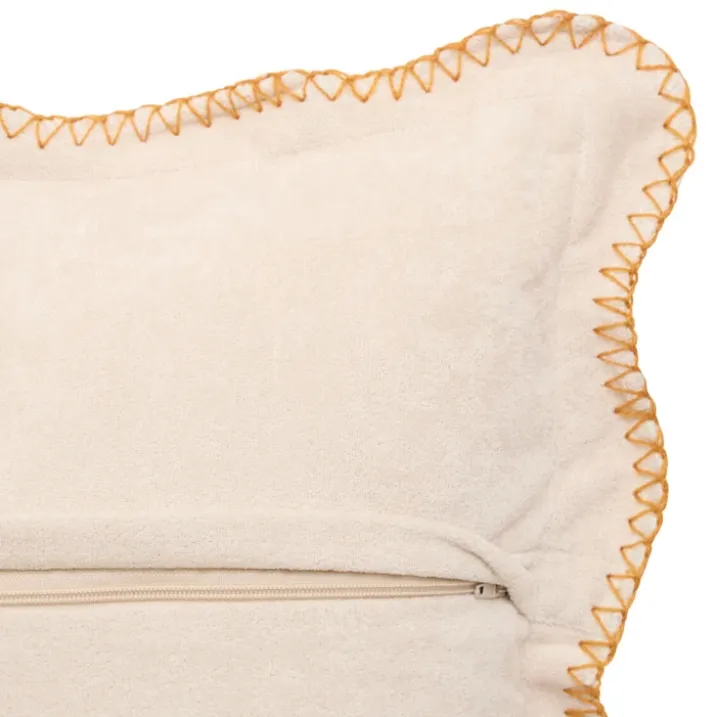 Coussin décoratif déhoussable à bord ondulé