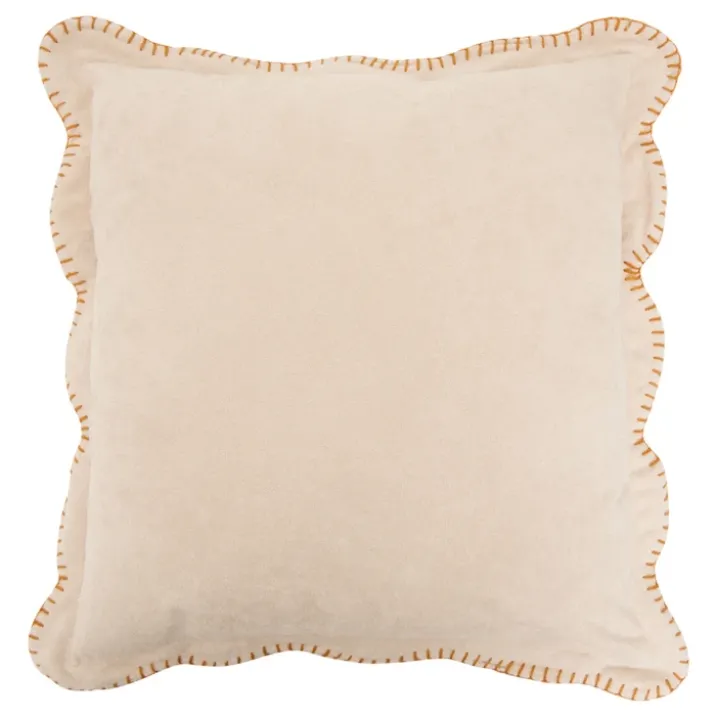 Coussin décoratif déhoussable à bord ondulé
