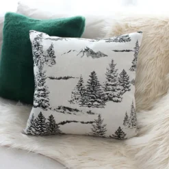 Coussin décoratif déhoussable style montagne