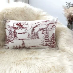 Coussin décoratif déhoussable style montagne