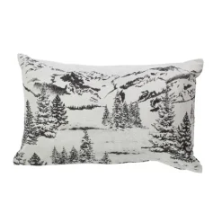 Coussin décoratif déhoussable style montagne
