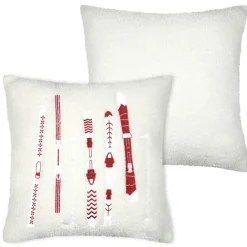 Coussin décoratif effet bouclette style montagne