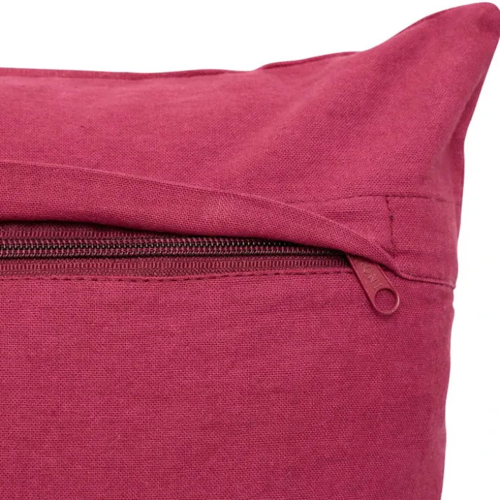 Coussin décoratif en coton brodé avec motif soleil
