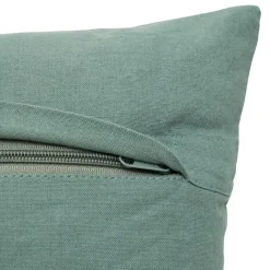 Coussin décoratif en coton brodé avec motif lune et étoile