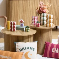 Coussin décoratif en coton brodé avec motif lune et étoile