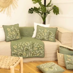 Coussin décoratif en polylin motif floral