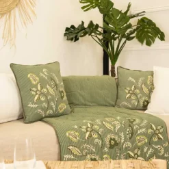 Coussin décoratif en polylin motif floral