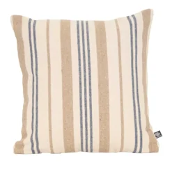 Coussin décoratif matelassé à rayures en toile canevas