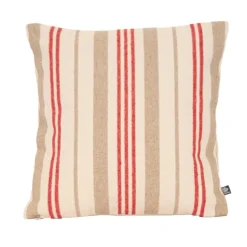 Coussin décoratif matelassé à rayures en toile canevas
