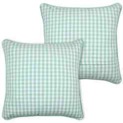 Coussin décoratif motif vichy en polycoton