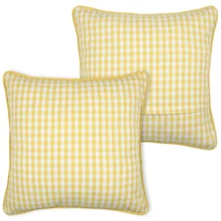 Coussin décoratif motif vichy en polycoton
