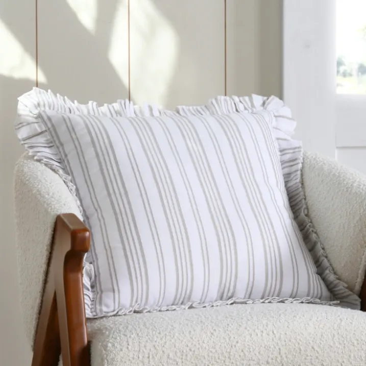 Coussin décoratif à rayures verticales
