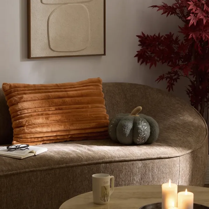 Coussin décoratif rectangulaire côtelé